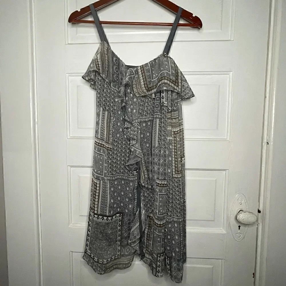 Doe & Rae Ruffle Side-Tie Sleeveless Tunic/Dress